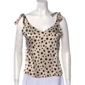 Reformation Silk Polkadot Tank Top/ Blouse Size L